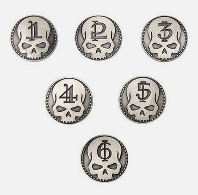 Multiple options. Wargames 50mm objective markers numbered 1-6