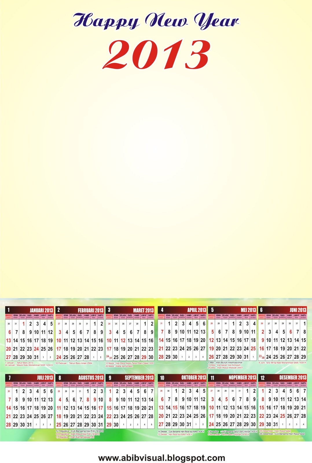 Download Kalender 2013 Komplit - Abib Visual Blog