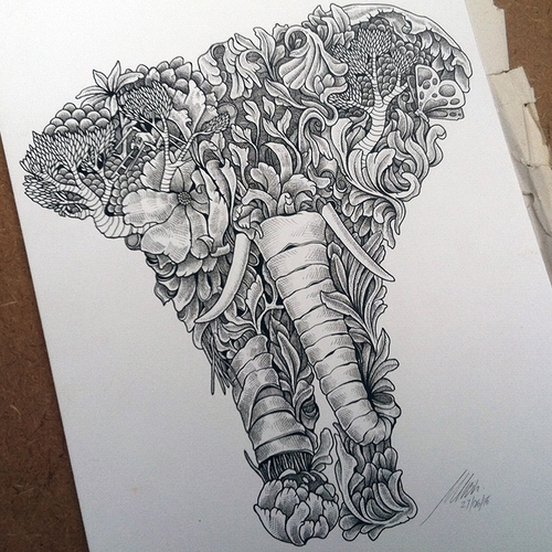 01-Elephant-Muthahari-Insani-Beautifully-Detailed-Ink-Drawings-and-Doodles-www-designstack-co