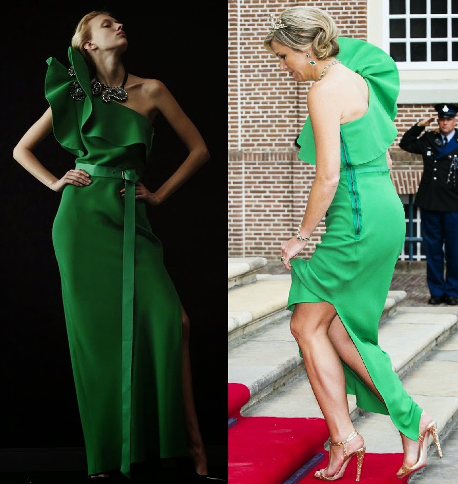 im%C3%A1genes+maxima+de+holanda+vestido+verde+LANVIN+foto+green+dress+jurk.jpg