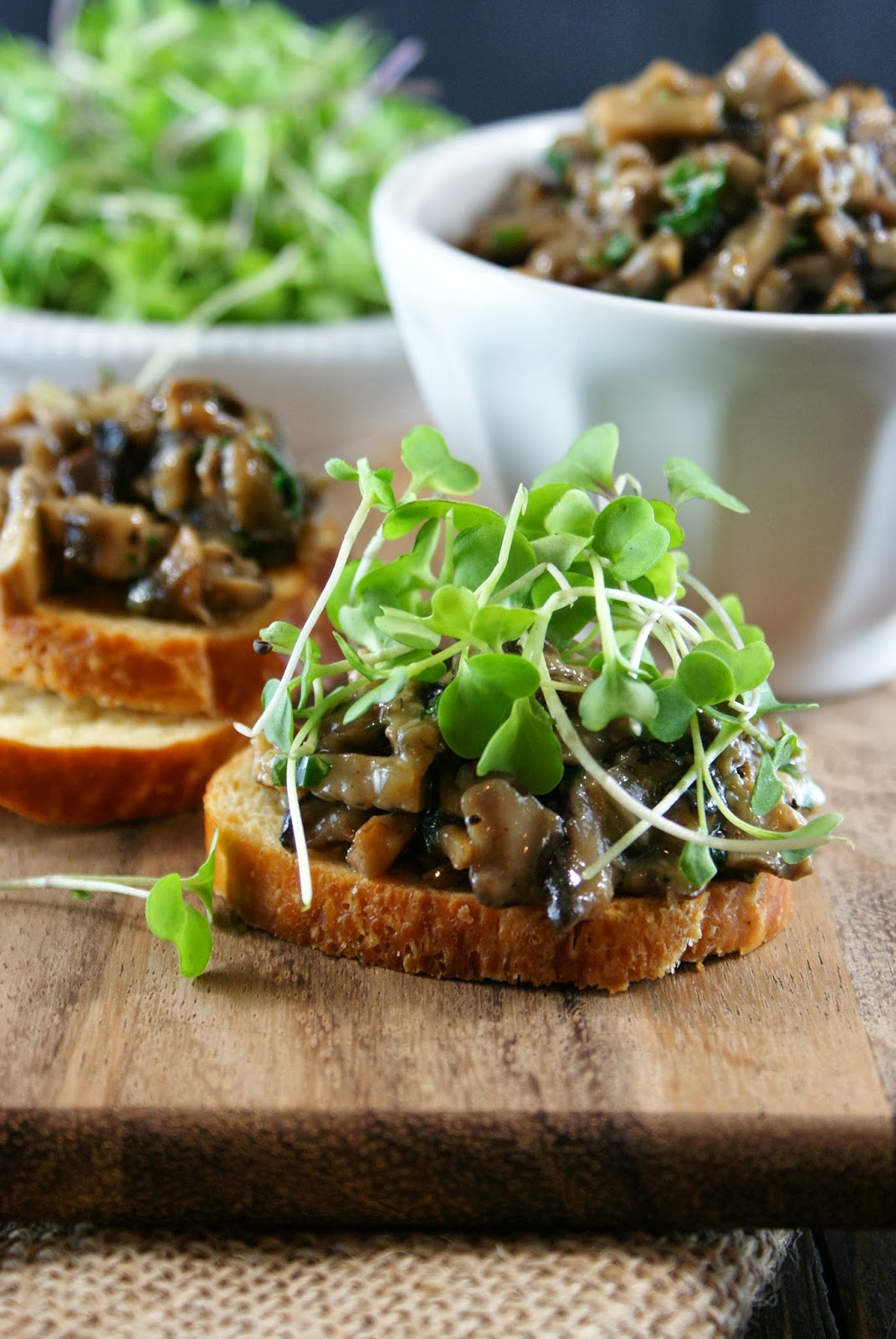 Authentic Suburban Gourmet Wild Mushroom Crostini Friday Night Bites