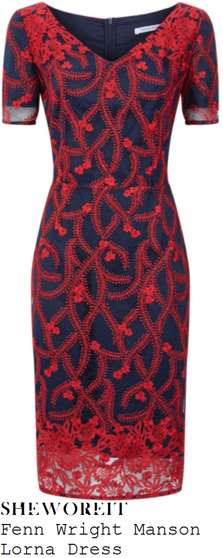 susanna-reid-bnavy-blue-and-red-floral-embroidered-lace-short-sleeve-v-neck-pencil-dress-good-morning-britain
