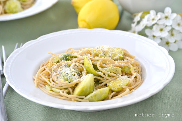 Spaghetti with Brussels Sprouts and Lemon Butter | www.motherthyme.com
