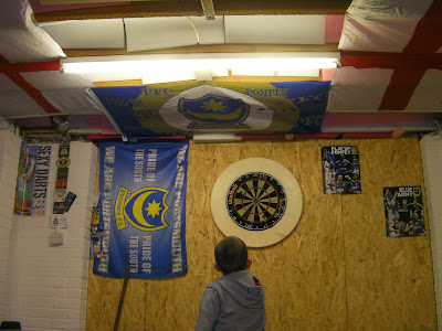 a pub in your shed garage dartboard football flags 
