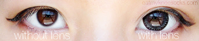 {Review} Klenspop - M.I Contact Tiara Gray Lenses - With and Without A with-and-without comparison of the M.I Contact Tiara Gray circle lenses on dark brown eyes.