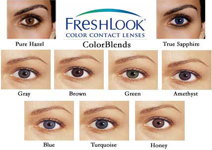 Freshlook Colour Lens Chart