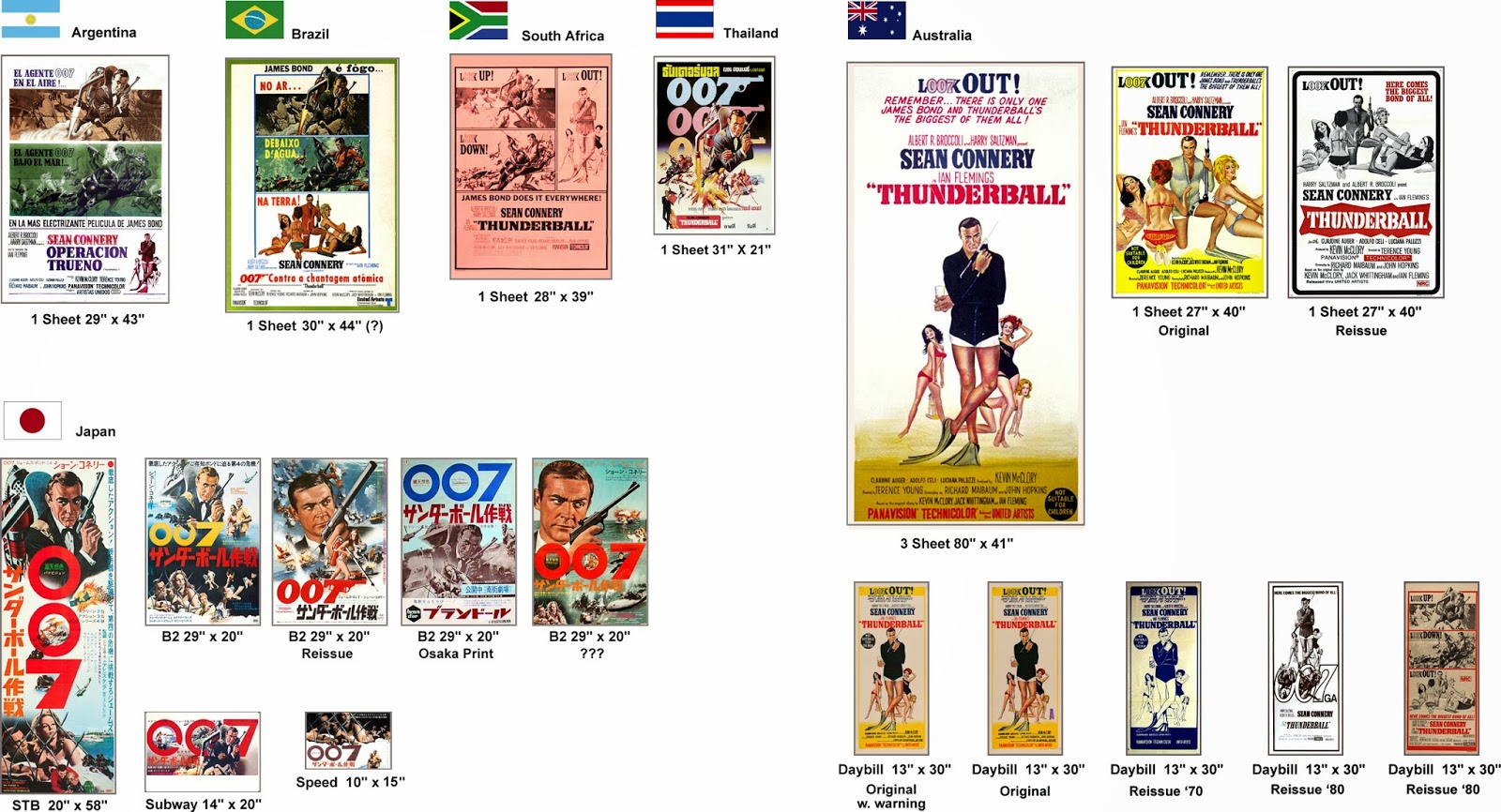 Webs interesantes sobre Bond Thunderball+international+posters+james+bond+007+argentina+thailand+australia+daybill+3+sheet