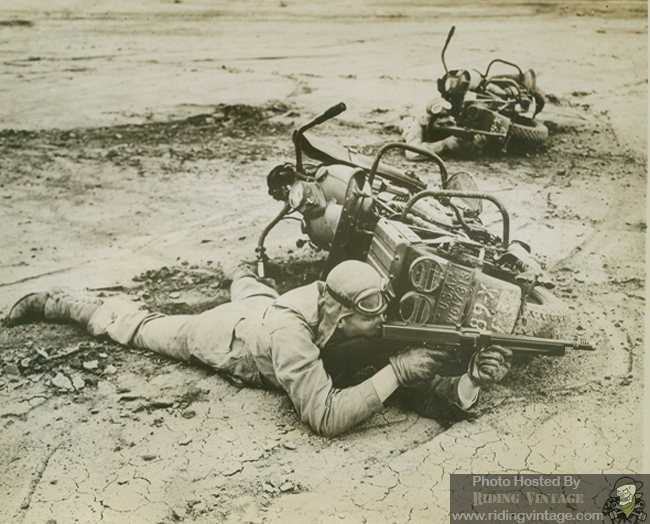 WWII Motorcycle Training Riding Vintage