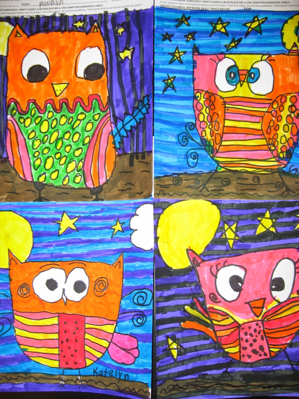 Line Art Grade 1 : Jamestown elementary art square