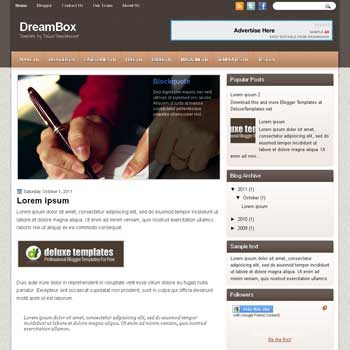DreamBox blogger template. template blogspot magazine style