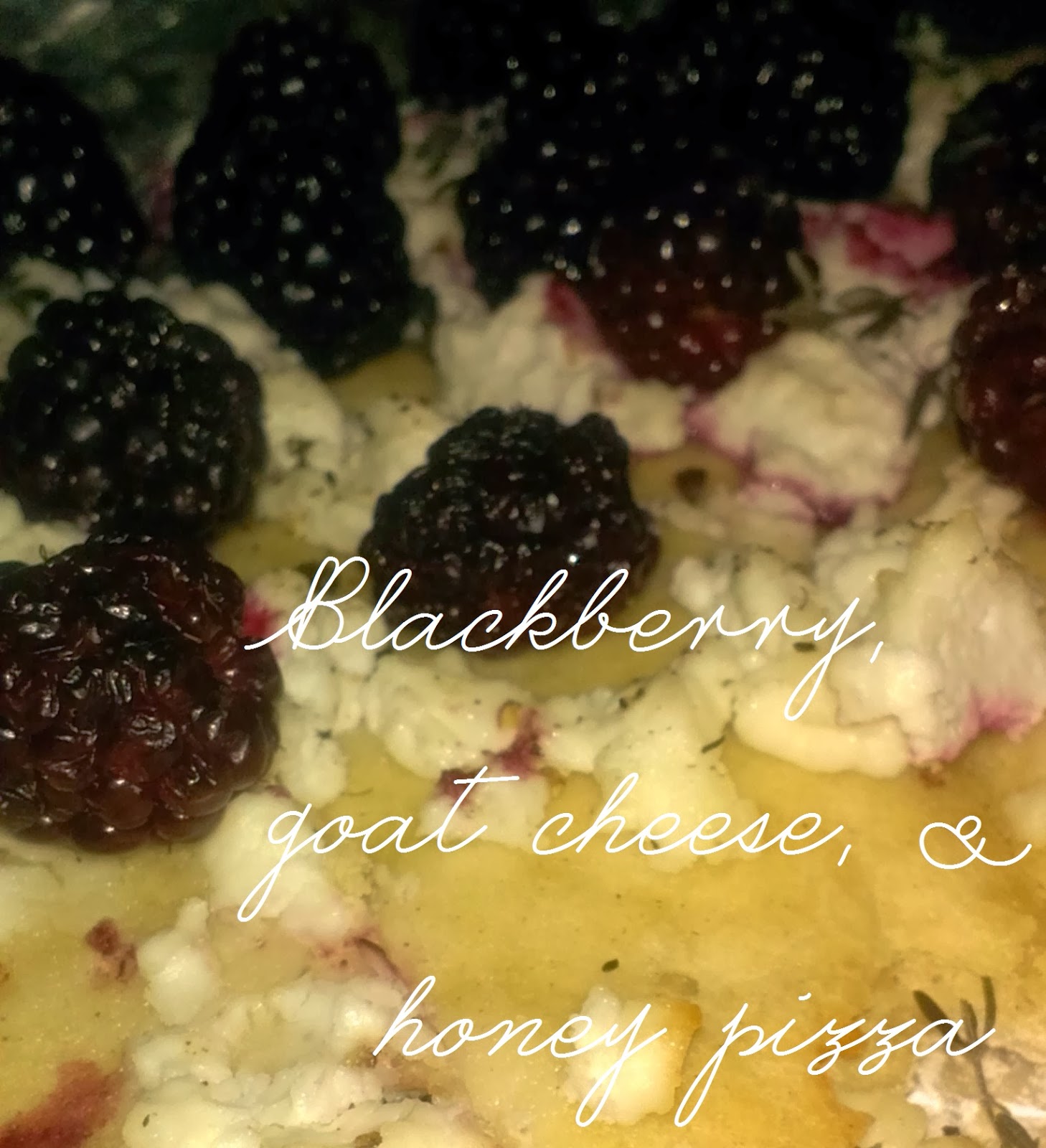 A Diamond Mind DESSERT PIZZA FRESH BLACKBERRY, GOAT CHEESE, THYME & HONEY