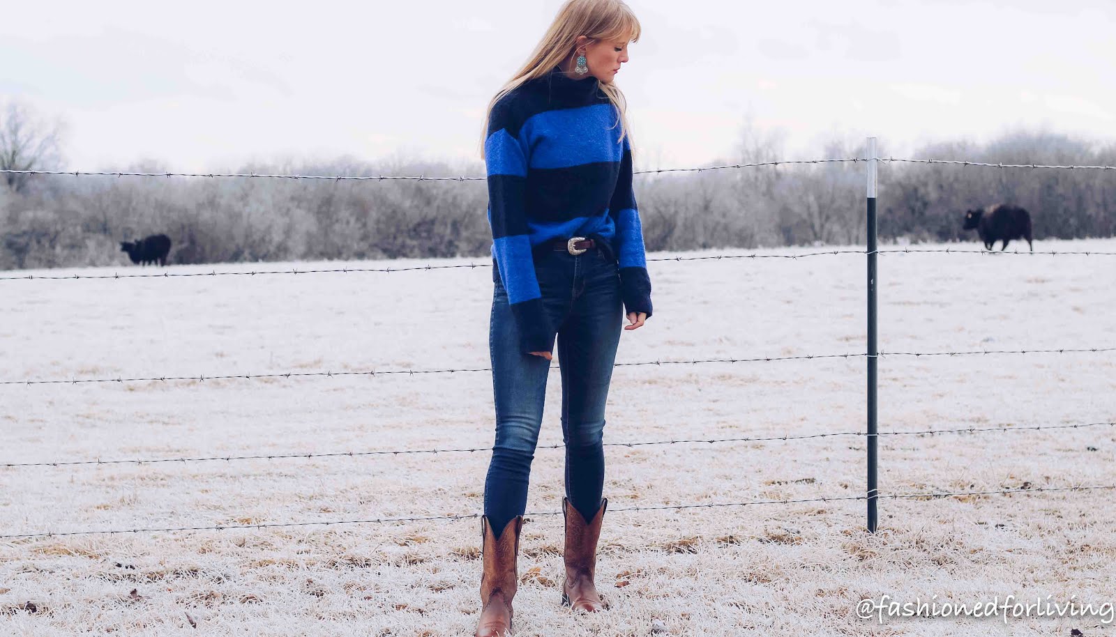 Fashioned For Living: square toe cowboy boots outfit with skinny jeans