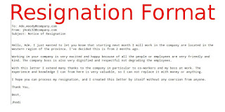 resignation email format samples business letters
