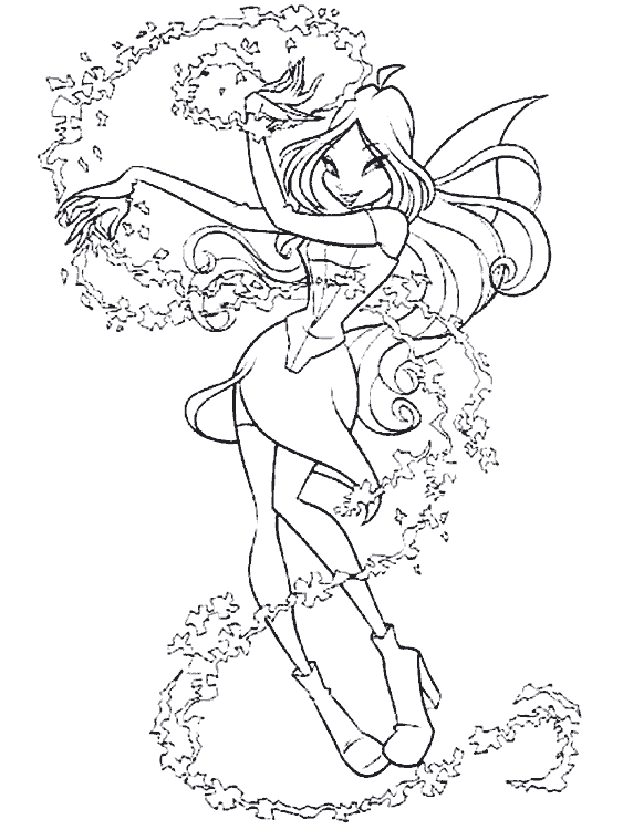 Winx Club All: Colorear: Flora Magic Winx