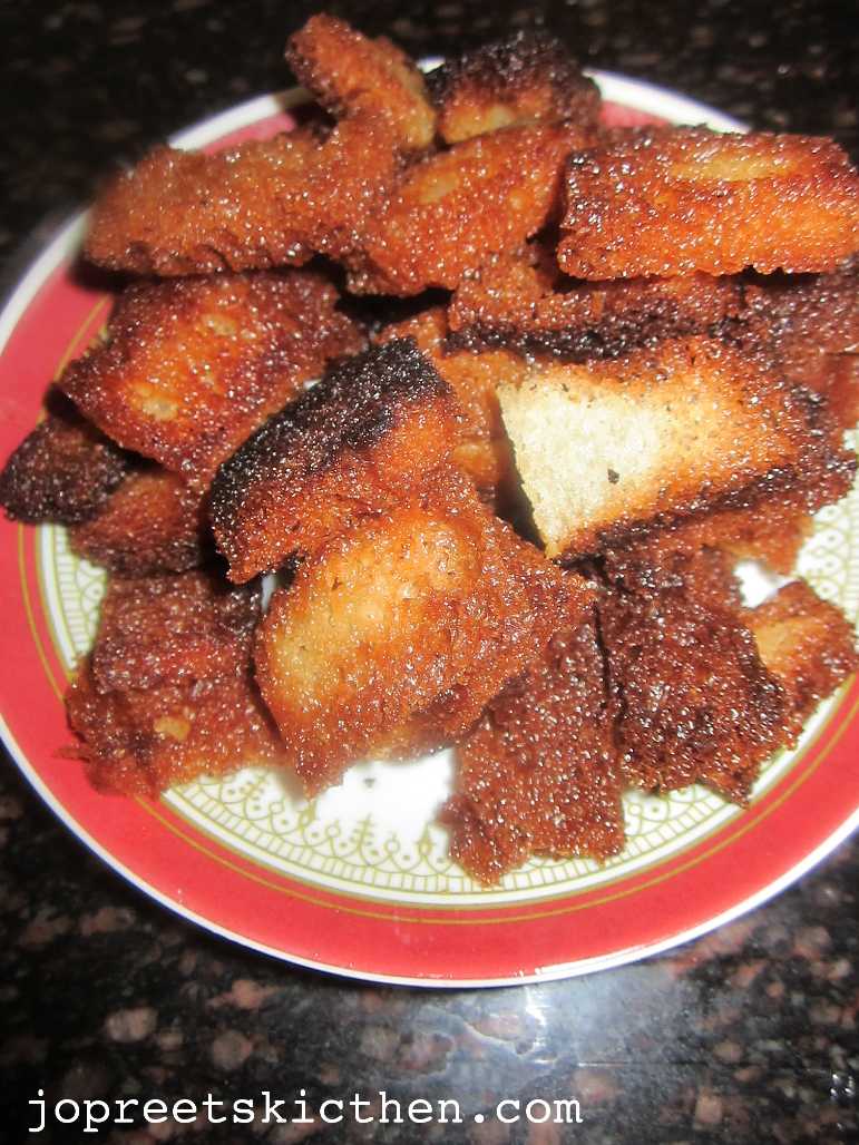 Bread Halwa using Sugar Syrup Jopreetskitchen