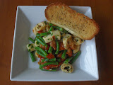 Warm Tortellini Salad with Roasted Tomatoes and Green Beans
