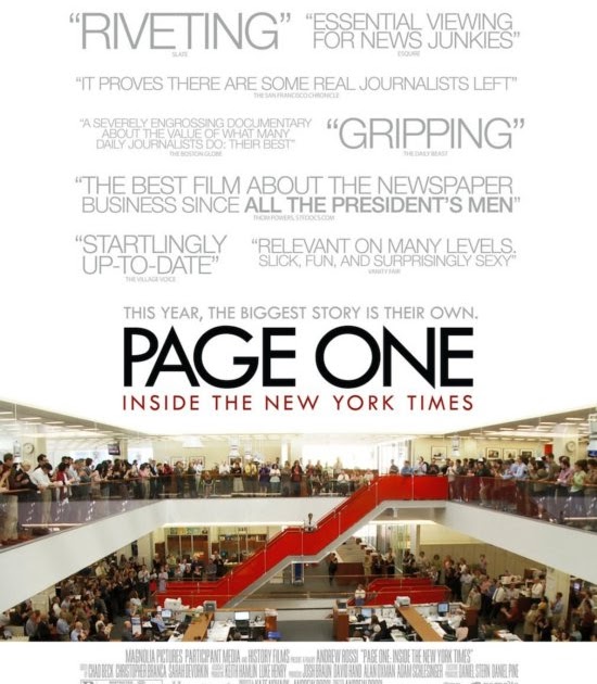 Noticing New York “Page One Inside the New York Times” Reviewed; Plus