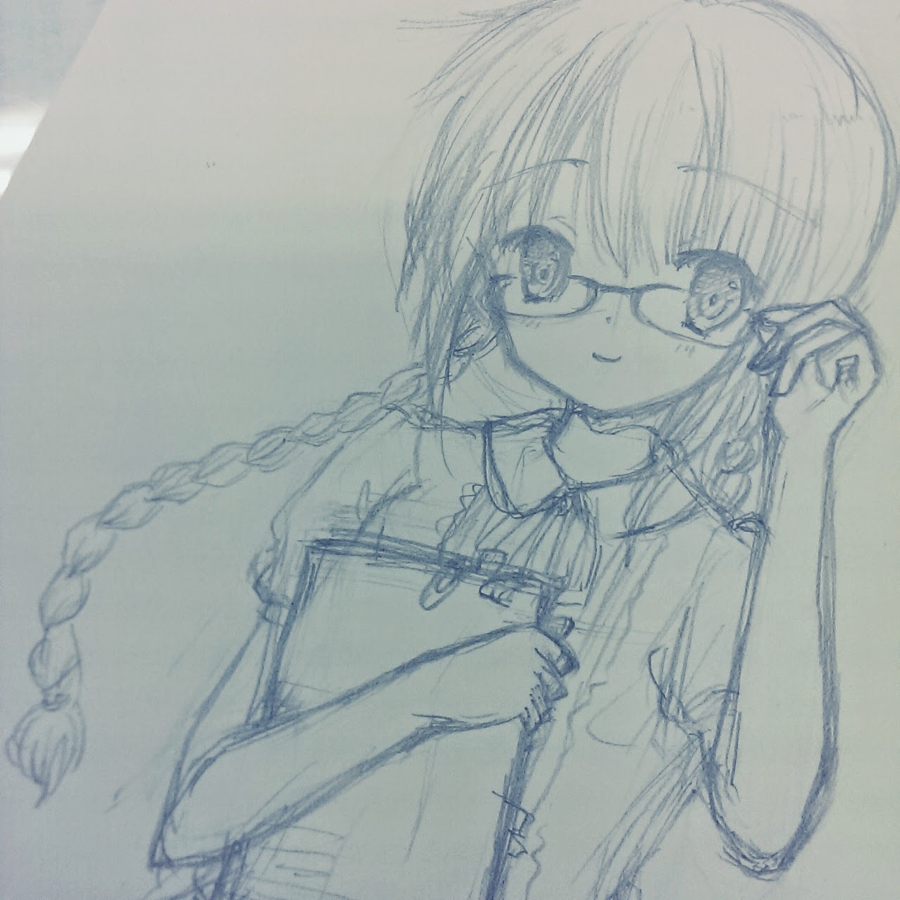 三つ編みメガネっ娘