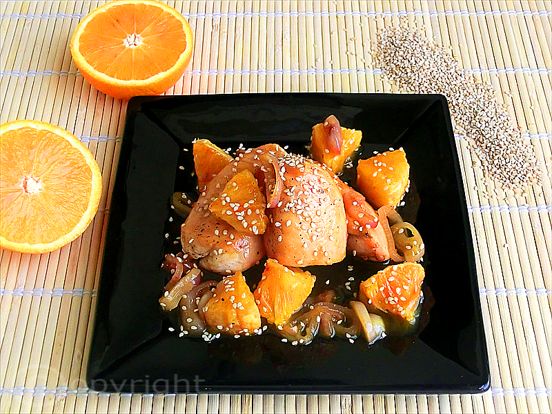 petto di pollo con salsa d'arance