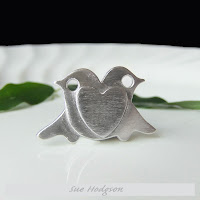 love birds silver brooch by sue hodgson