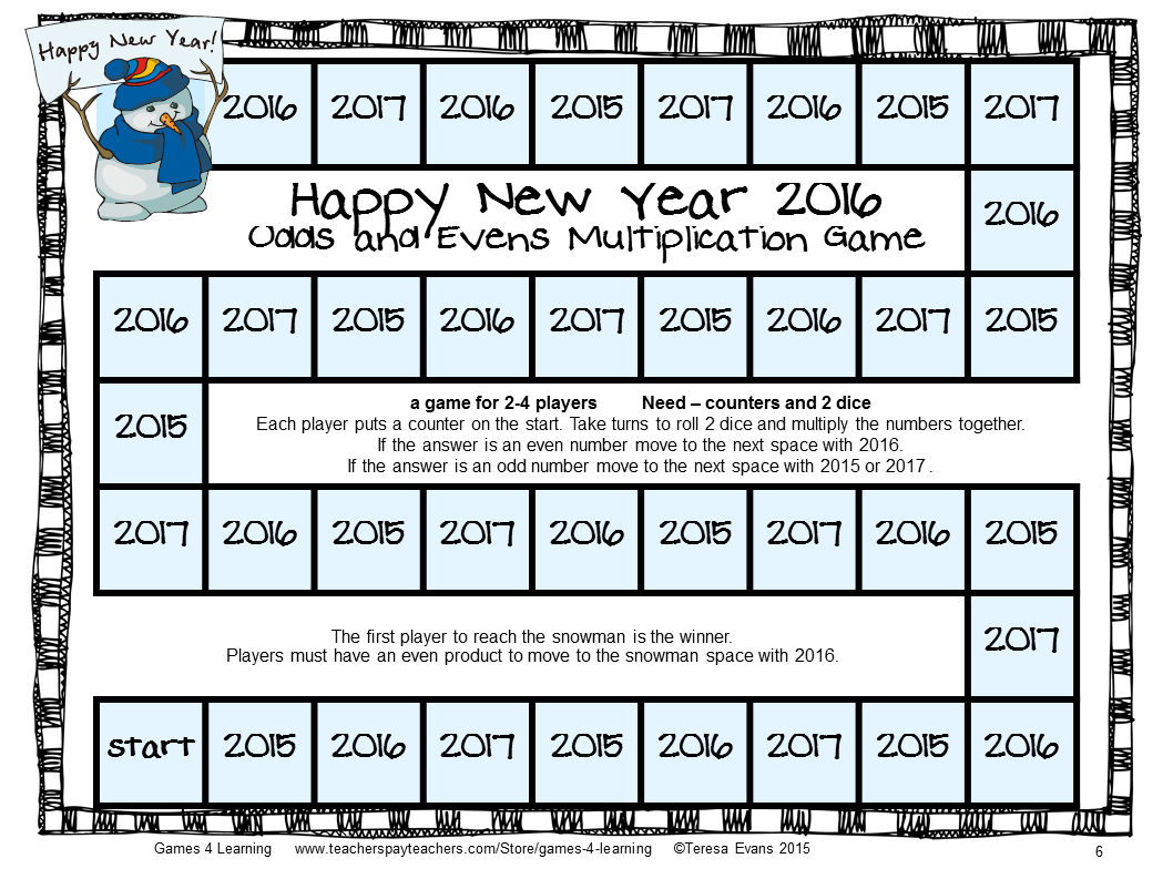 Fun Games 4 Learning: New Year Math Freebies, Ideas and More!