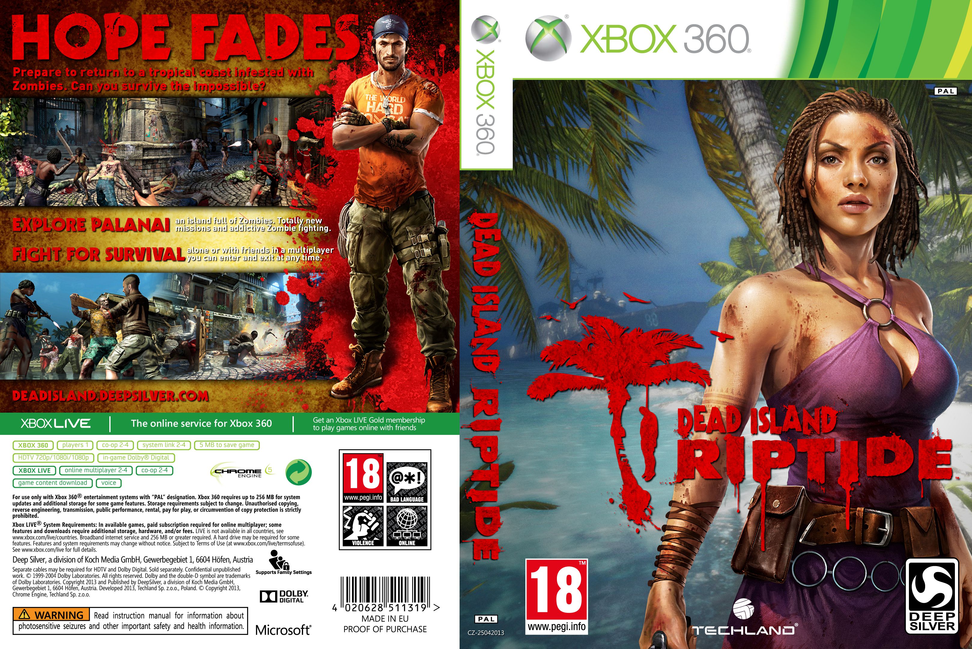 Capa Dead Island Riptide Xbox 360 Gamecover Capas customizadas para