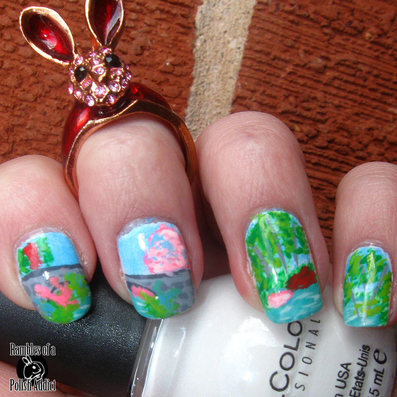 Bridge and pond landscape nails! Rambles of a Polish Addict