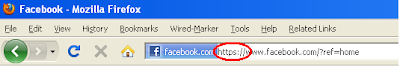 https Facebook URL in address bar