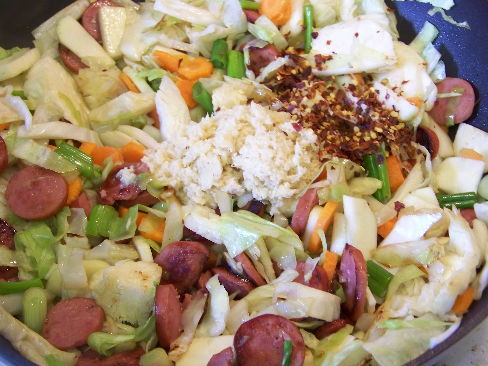 Kitchen Simmer Asian Cabbage and Kielbasa Fried Rice