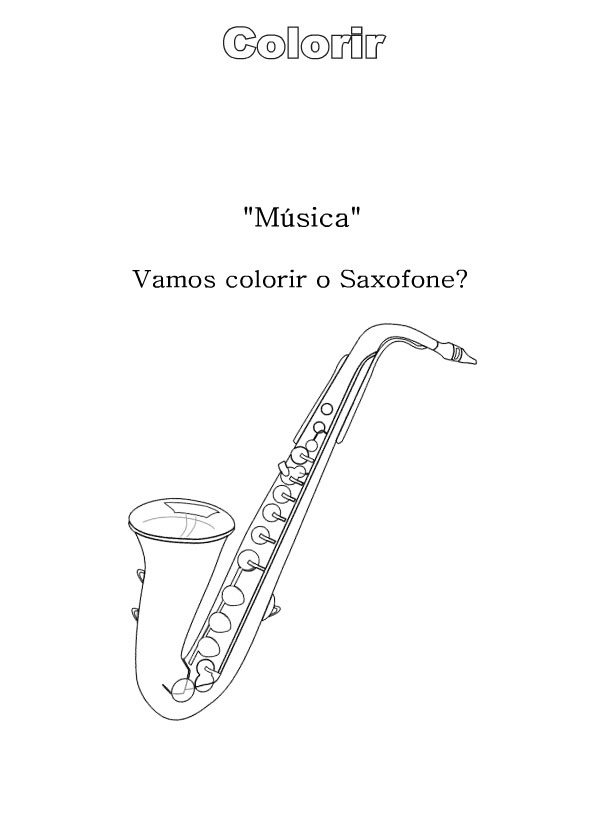 imagens Violão Guitarra Piano Saxofone e Clarinetepintar Desenhos Para Colorir Instrumentos Musicais