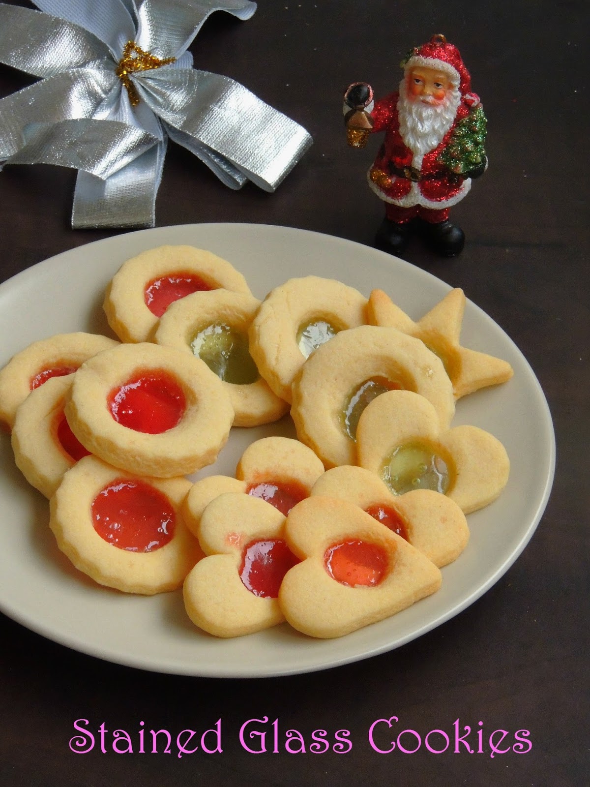Priya's Versatile Recipes Eggless Stained Glass Cookies