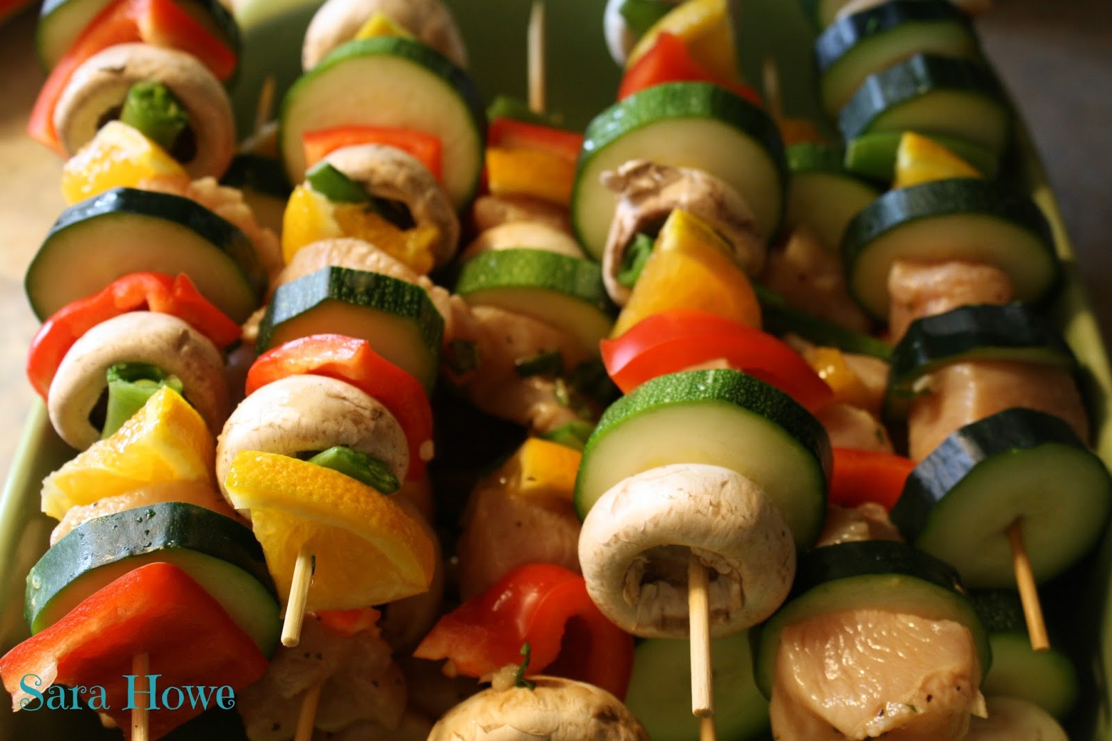 Sara's Home Life Garlic Basil Chicken & Veggie Kebabs