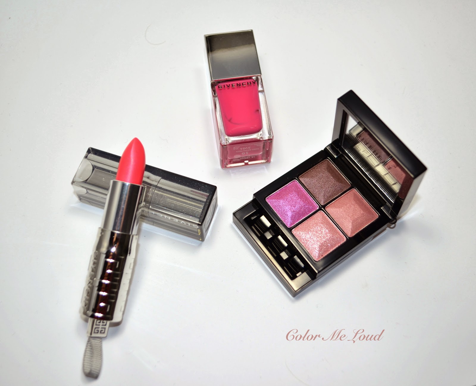 Givenchy Le Prisme #86 Rose Attraction, Le Vernis #16 Rose Addiction, Rouge Interdit Shine #36 Rose Sensation from Over Rose Spring 2014 Collection, Review, Swatches & FOTD