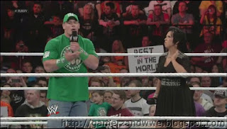 John Cena refuses claims of being in a relationship with AJ on WWE raw held on 05/11/2012