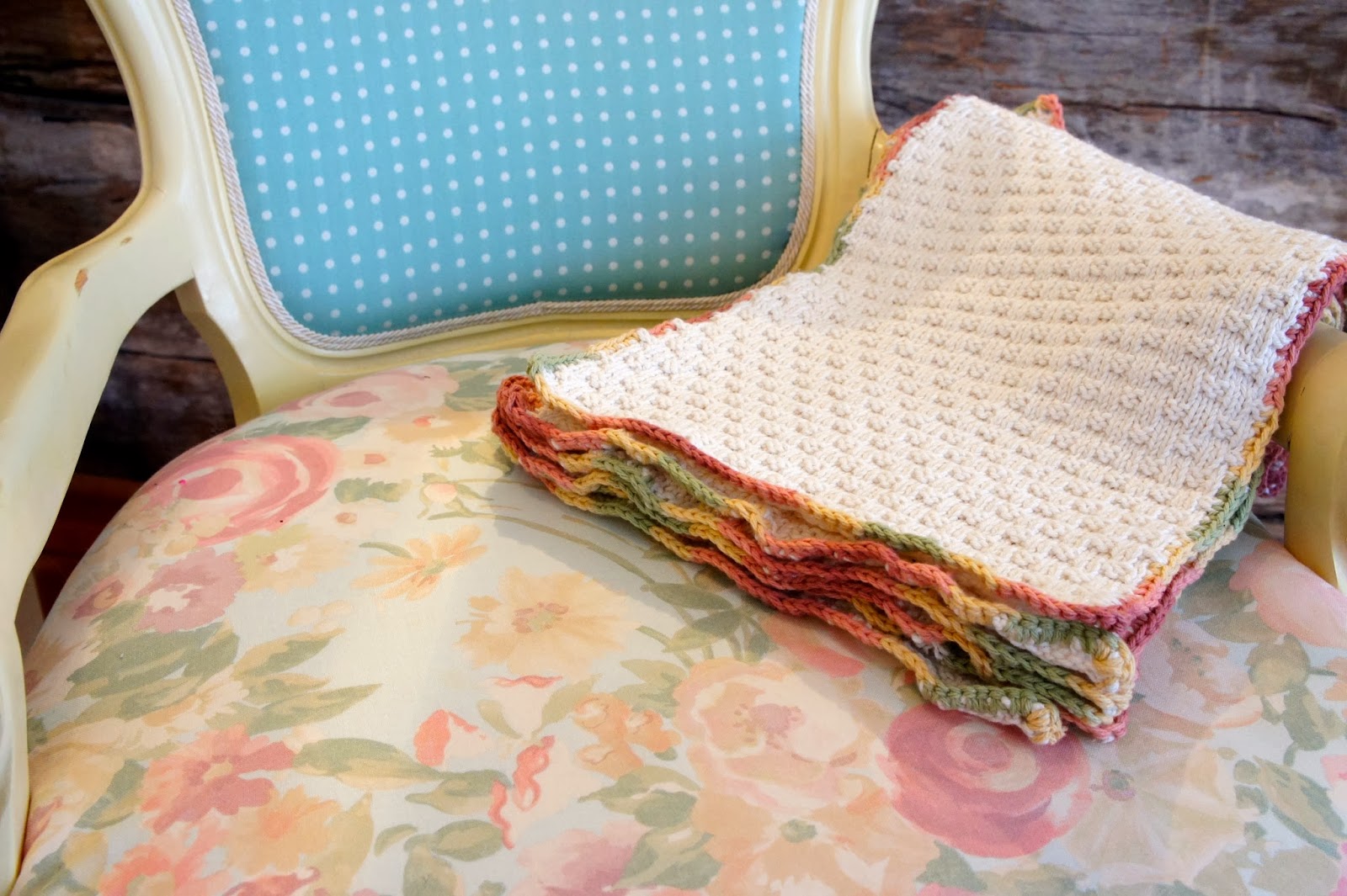 Thrickadee Knitted Placemats with Crocheted Border