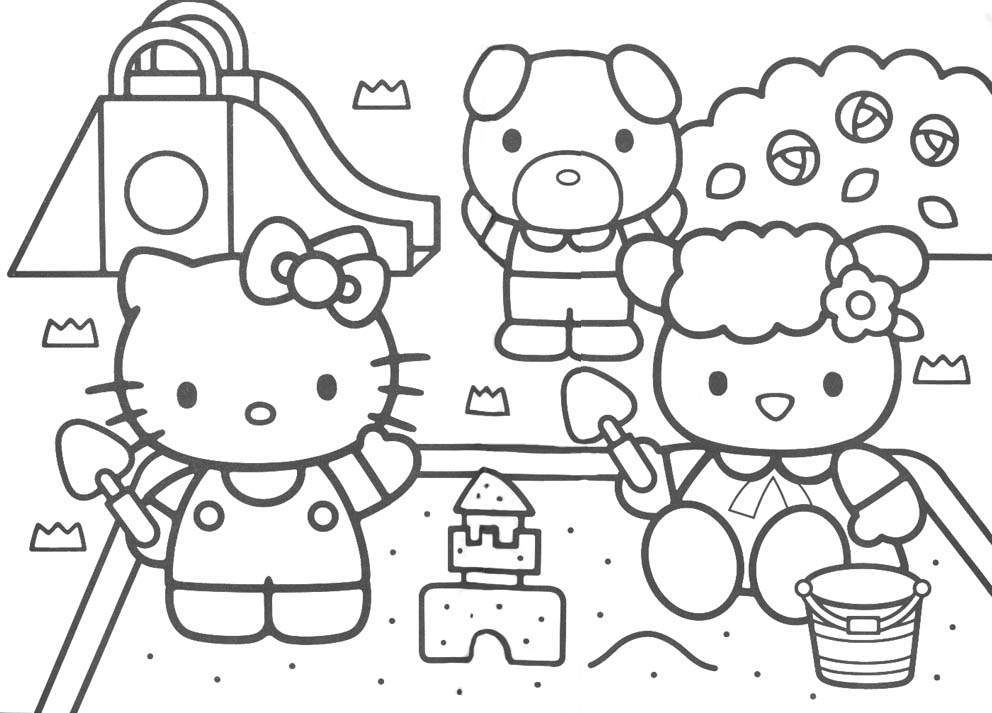 HELLO KITTY COLORING PAGES