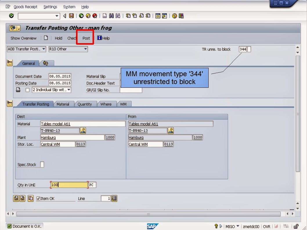青蛙SAP分享 Froggy's SAP insights WMS Transfers Unrestricted to Block