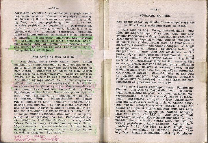 Ang pahina 12 lamang ng aklat ni Padre Enrique Demond ang binabasa ng