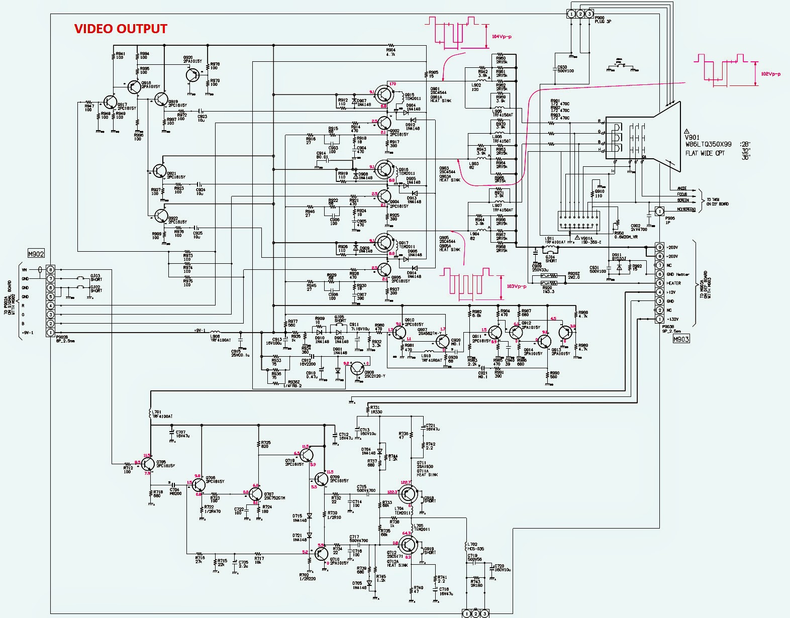 TOSHIBA 32ZD36P – TOSHIBA 36ZD36P – SMPS-HORIZONTAL and VERTICAL