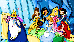 Bueno,al rey hielo solo le faltaban las princesas disney :)