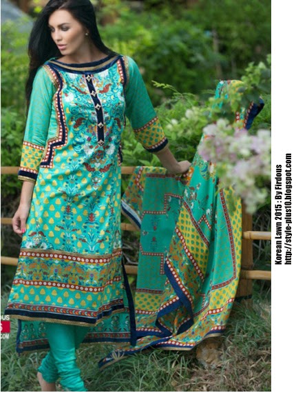 K-10234 From Firdous Korean Lawn 2015 korean-lawn-firdous-three-piece-5