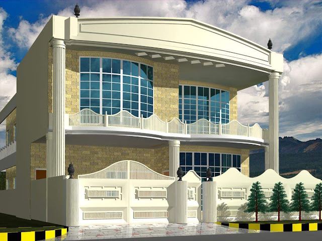 3D Front Elevation com  Dimetia Pakistani 2 Kinal House 3D Front