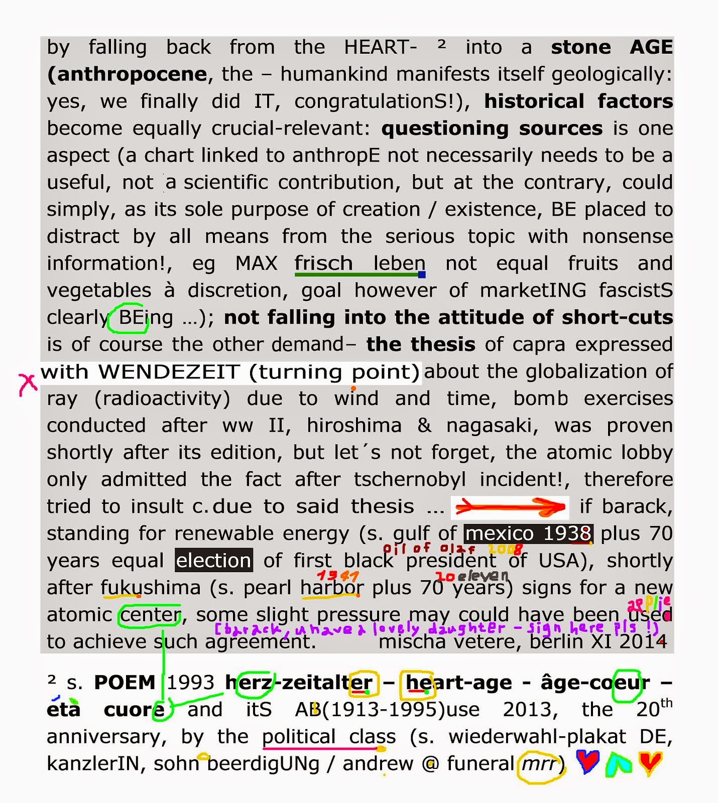 THE MENTAL REVOLUTION and anthropocene genscher post chodorkowski liberation MISCHA VETERE