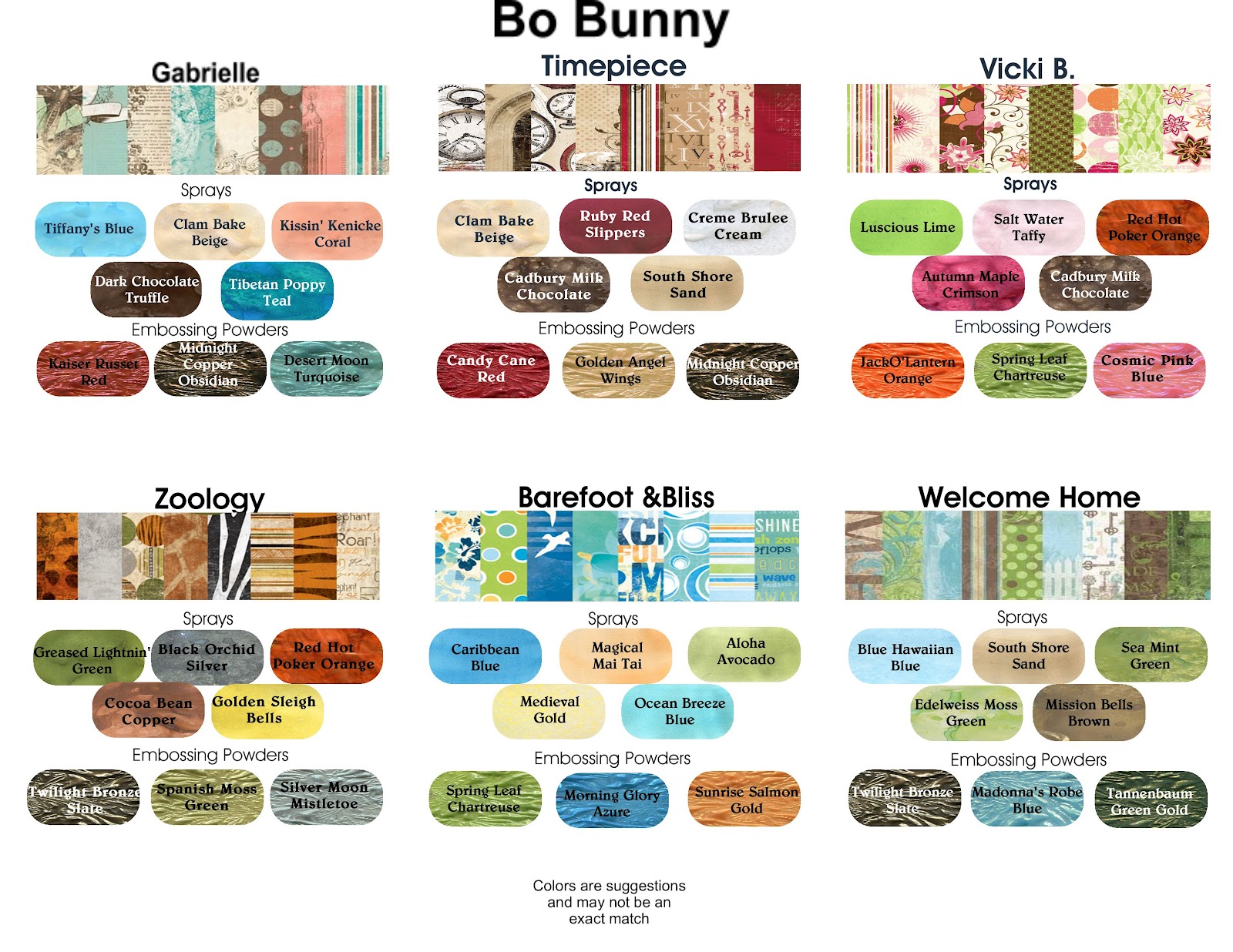 Lindy's Stamp Gang Paper Color Match Charts