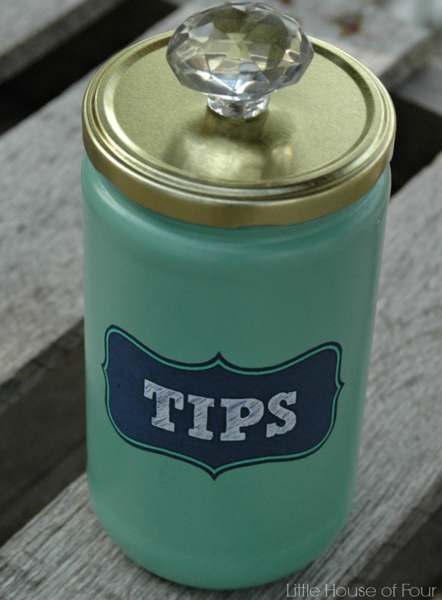 Recycled Laundry Room Tip Jar Little House of Four Creating a