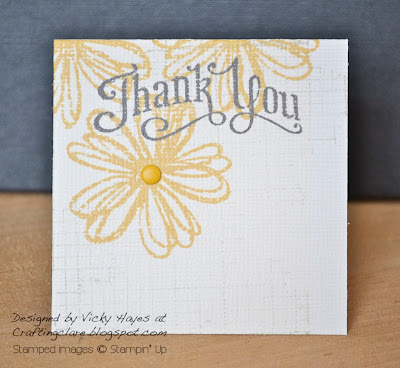 one layer card stamped with Off the Grid and Flower Shop from Stampin Up