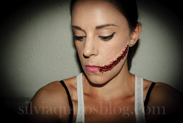 Maquillaje Halloween 10: Cara grapada, Halloween Make-up 10: Stapled face, efectos especiales, special effects, Silvia Quirós