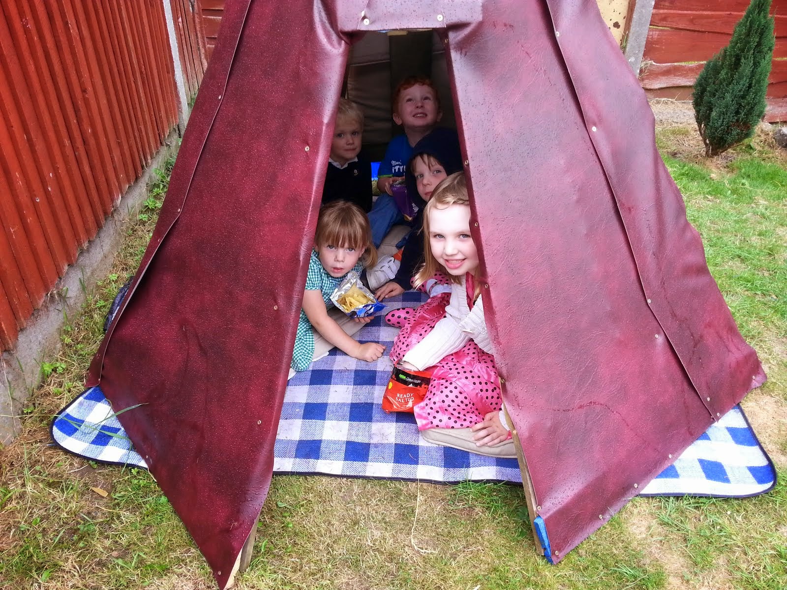 our wigwam from recycled wood