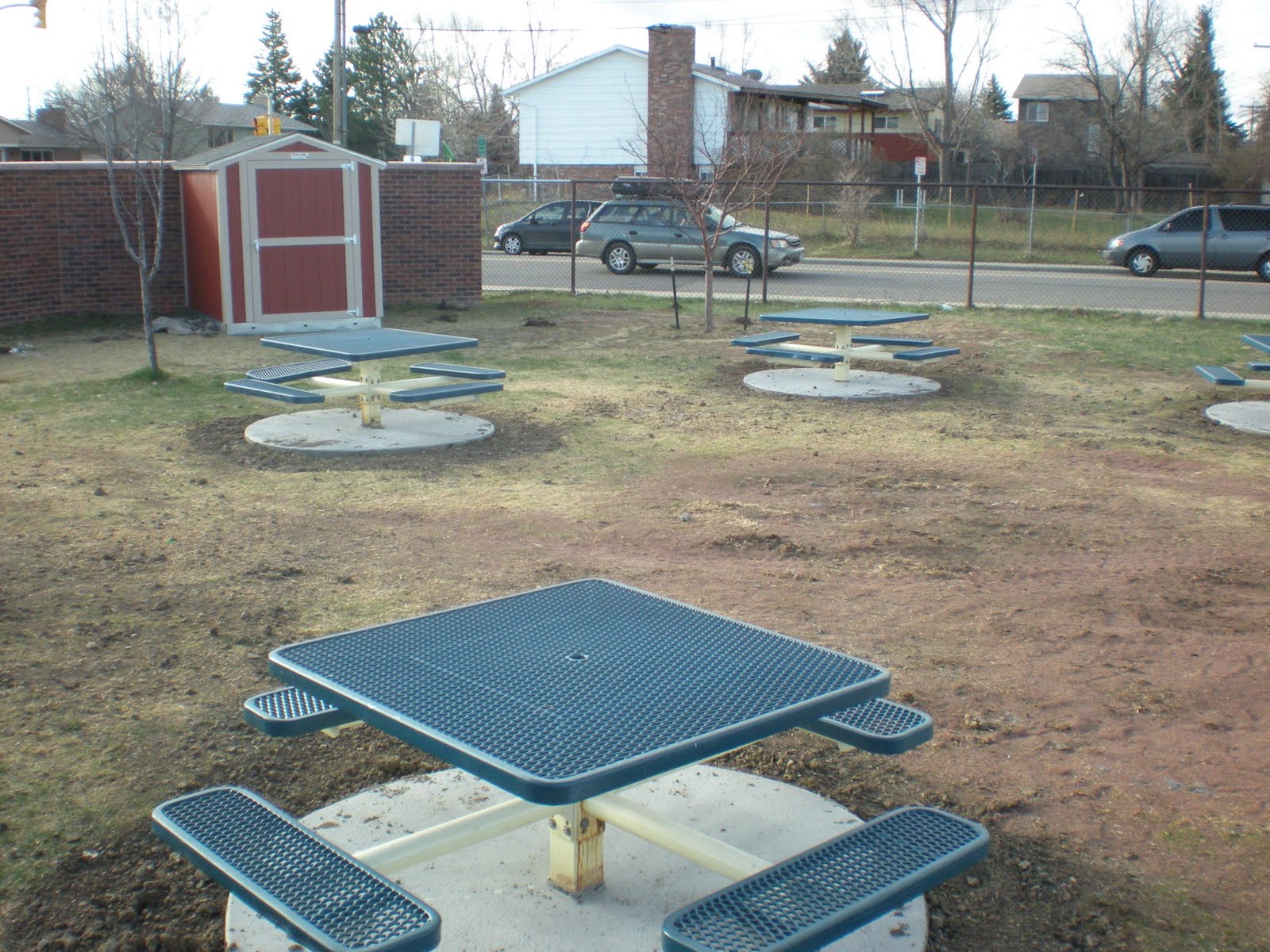 Aurora 7 Outdoor Classroom Picnic Tables On Solid Ground