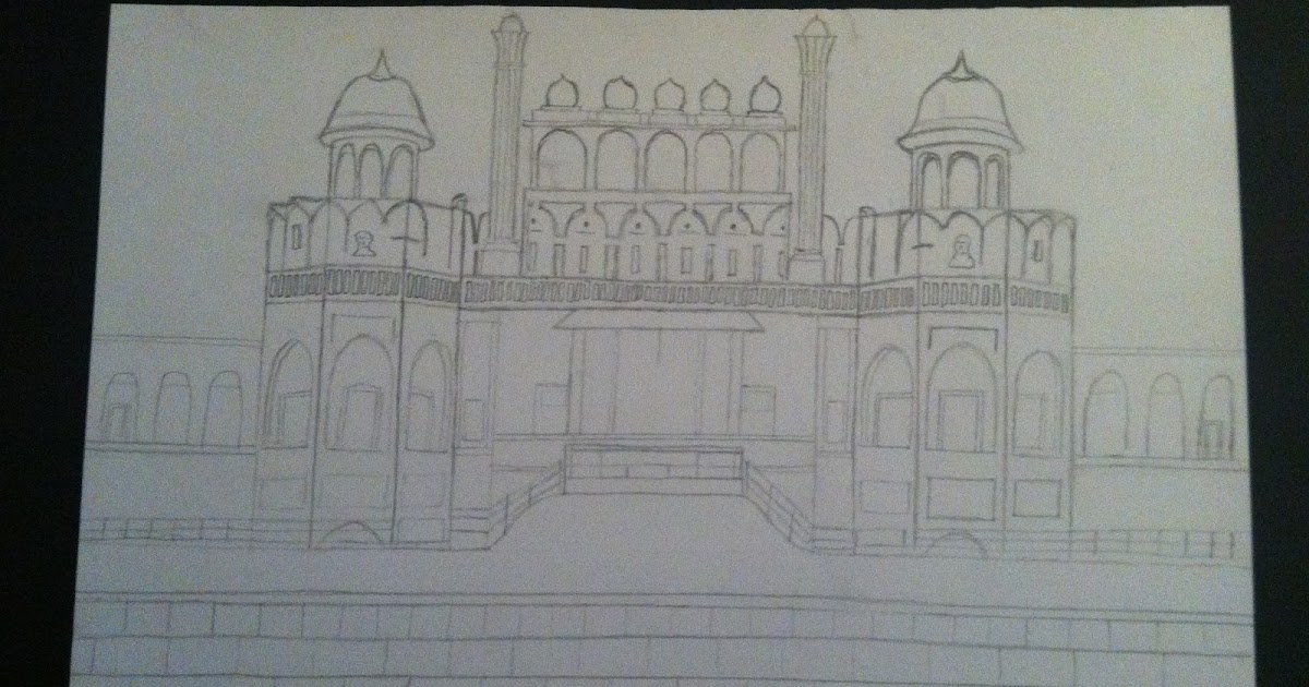How To Draw Red Fort For Kids How To Draw Red Fort For Kids